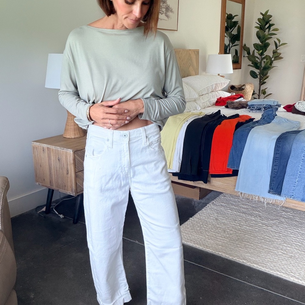 Agolde White Harris Crop Women's Jeans